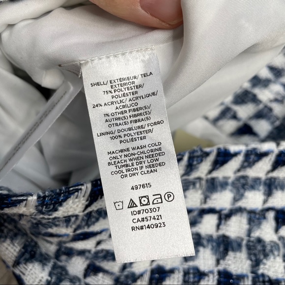 Loft Tweed Blue Pocket Skirt Sz 0 Petite - Picture 6 of 10